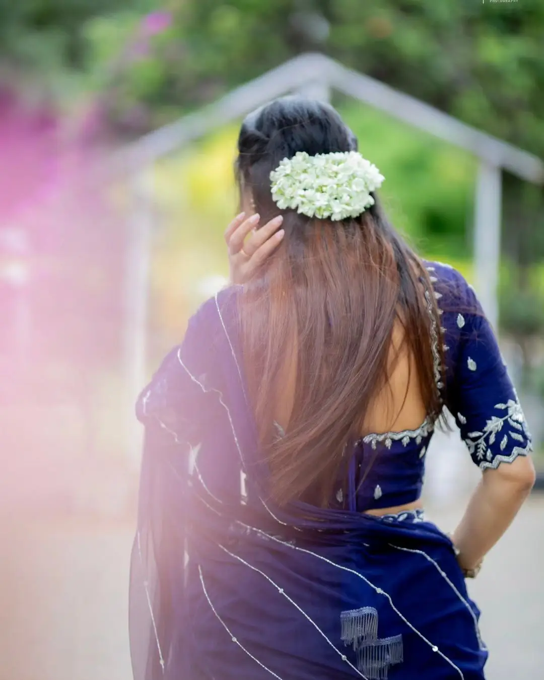 ETV Actress Bhanu Sri in Beautiful Blue Lehenga Choli